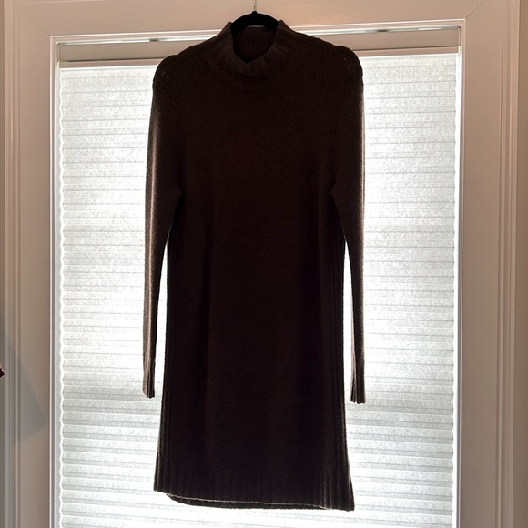 JCrew super soft yarn sweater dress small dark walnut EUC - Picture 3 of 6